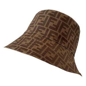Fendi Zucca Brown Woven Fabric Bucket Hat